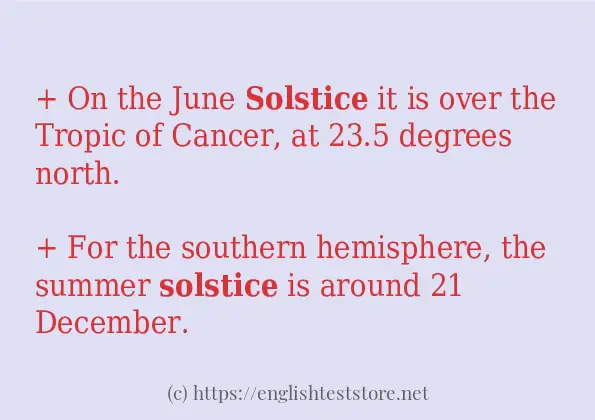 solstice - sentence examples