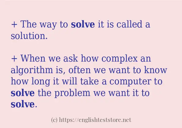 solve - example sentences