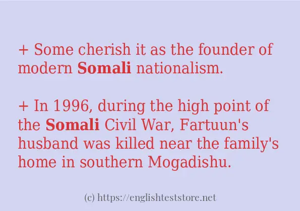 somali how to use in sentences