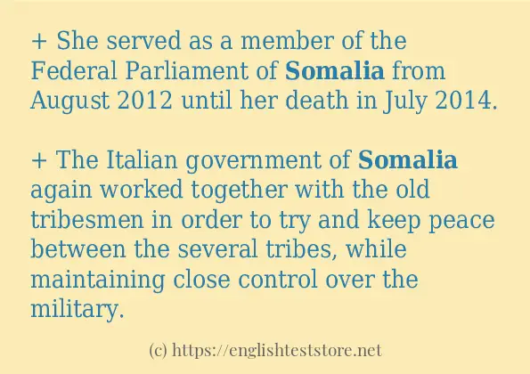 somalia in sentences?