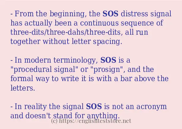 sos - example sentences