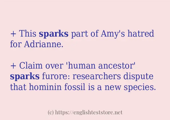 sparks in sentences?