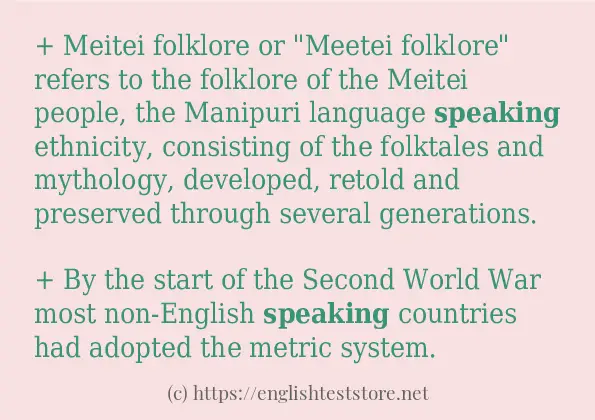 speaking use in sentences speaking use in sentences