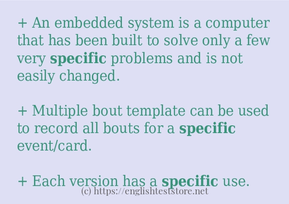 specific some example sentences