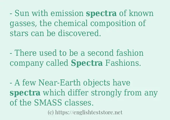 spectra - example sentences