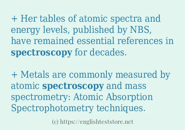 spectroscopy example in sentences