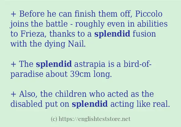 splendid - example sentences