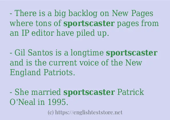 sportscaster - example sentences