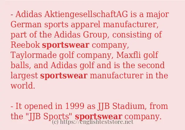 sportswear in sentences?