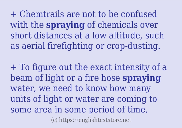 spraying use in-sentences