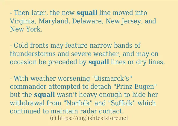squall in sentences?