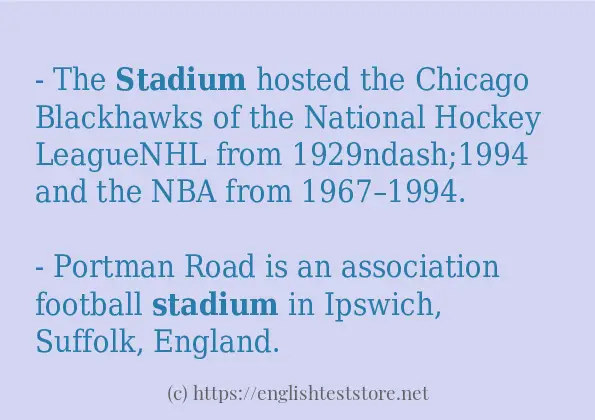 stadium - sentence examples