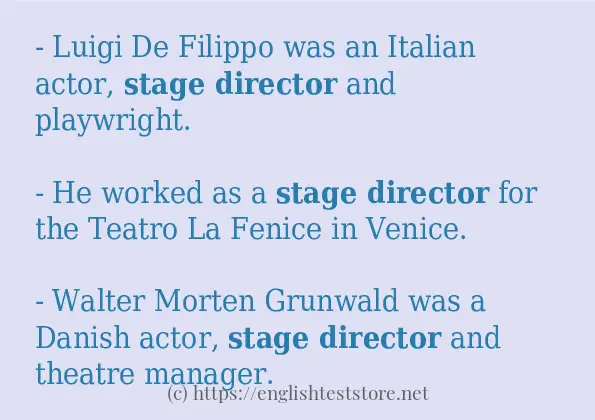 stage director how to use in sentences