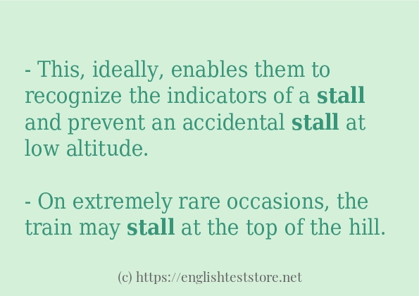 stall example in sentences