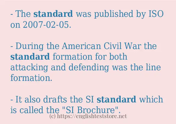 standard - sentence examples