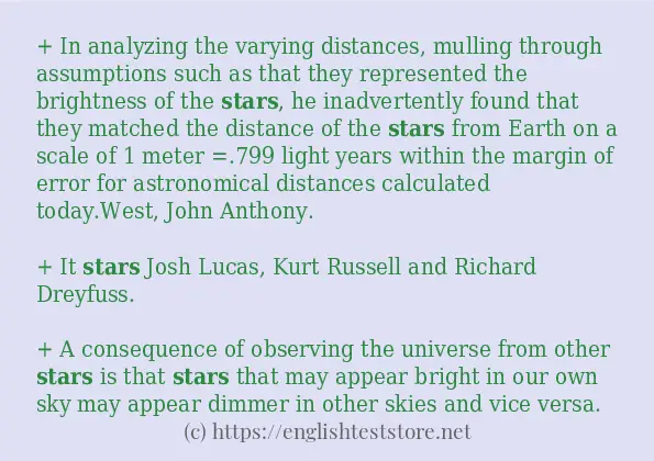 stars - some sentence examples