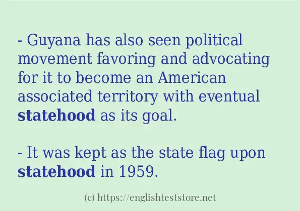 statehood - sentence examples