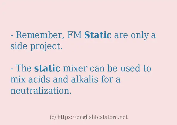 static in sentences?