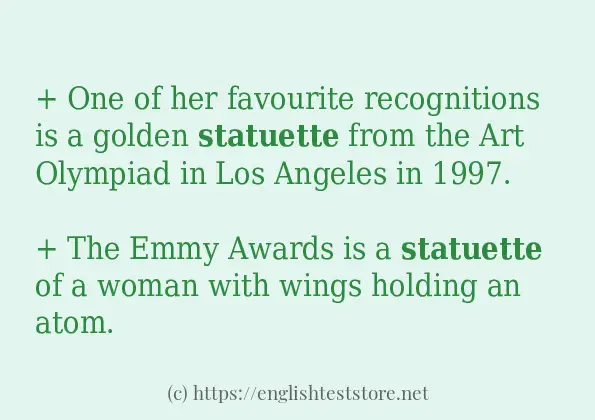 statuette - example sentences