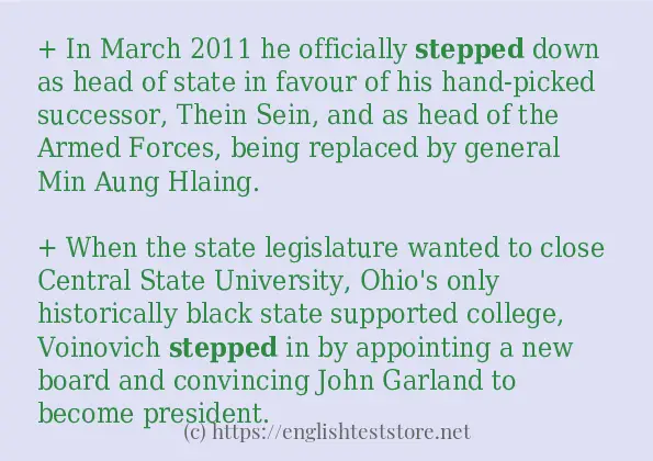stepped use in-sentences