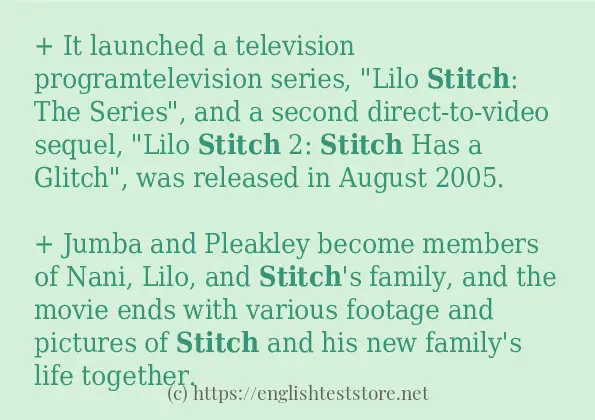 stitch example in sentences