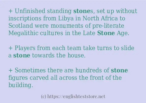 stone - example sentences