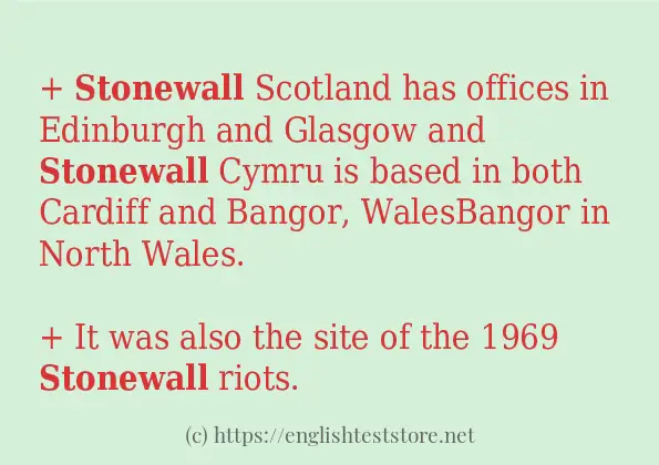 stonewall - sentence examples