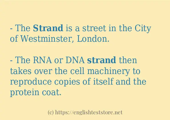 strand in sentences?