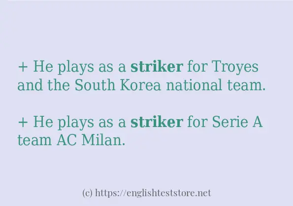 striker - example sentences