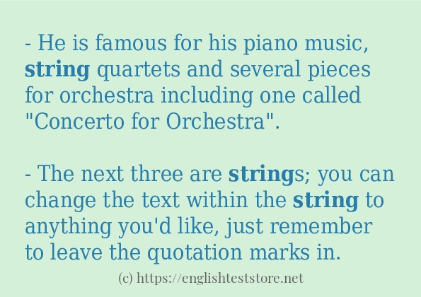 string use in sentences