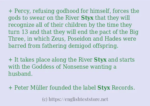 styx use in-sentences