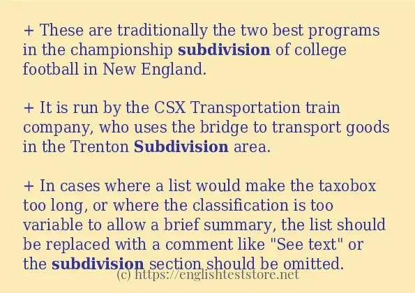 subdivision - sentence examples