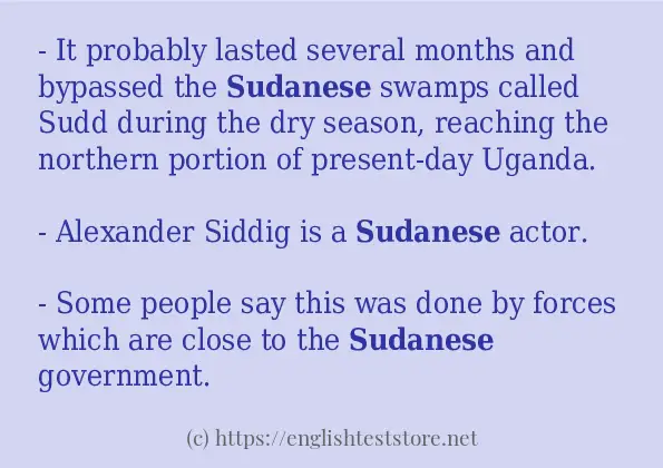 sudanese some example sentences