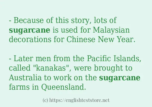 sugarcane in sentences?