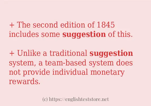 suggestion - sentence examples