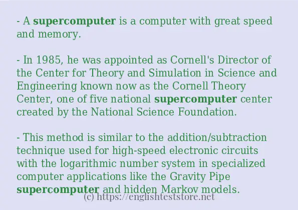 supercomputer some example sentences