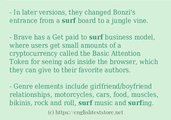 surf use in-sentences