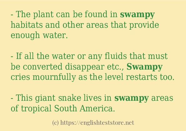 swampy use in sentences