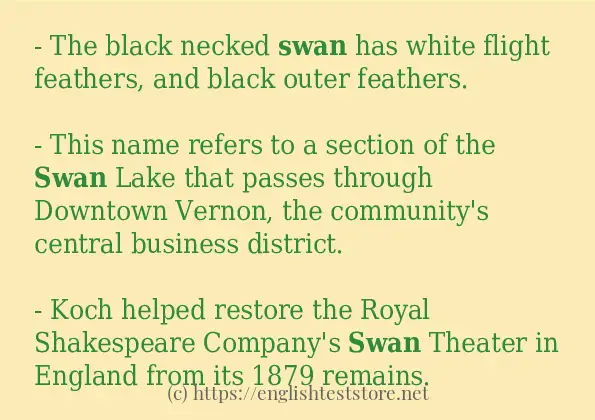 swan - some sentence examples swan - some sentence examples