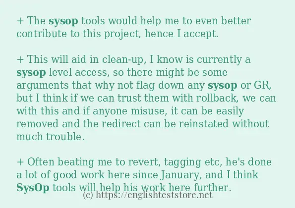 sysop - example sentences
