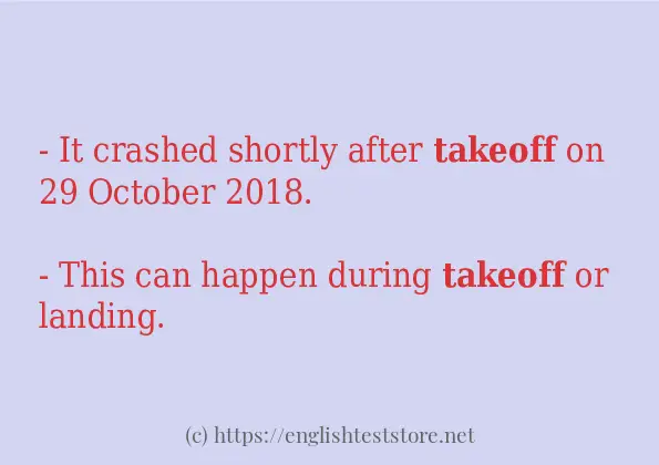 takeoff - example sentences