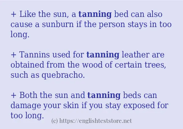 tanning - sentence examples