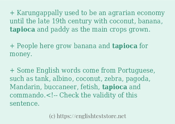 tapioca how to use in sentences