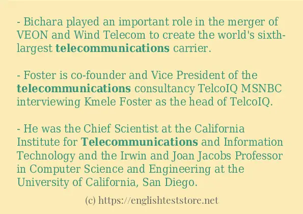 telecommunications - some sentence examples