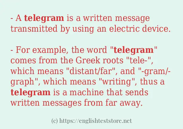 telegram example in sentences