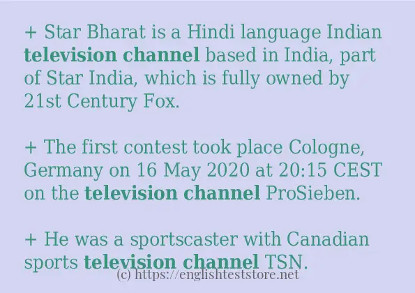 television channel use in-sentences