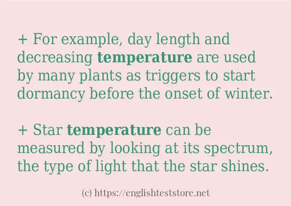 temperature example in sentences