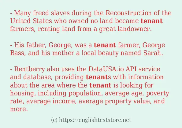 tenant in sentences?