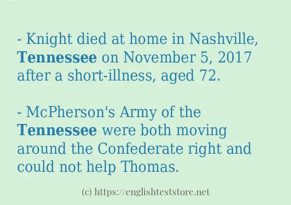 tennessee - some sentence examples