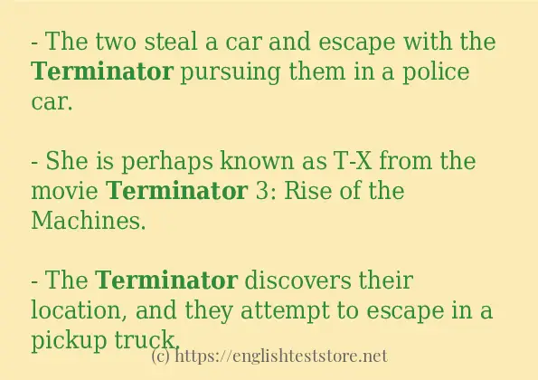 terminator use in sentences